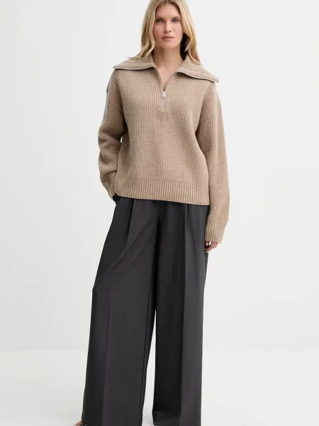 Вовняний светр Filippa K гольф бежевий