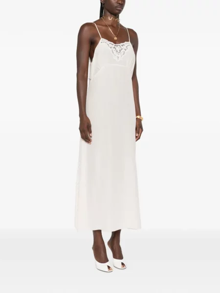 Rochie midi Chloé din dantelă roz