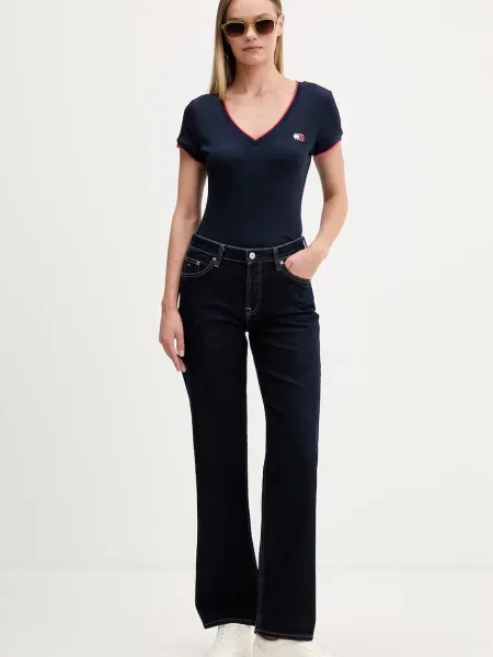 Tommy Jeans ravne kavbojke modra