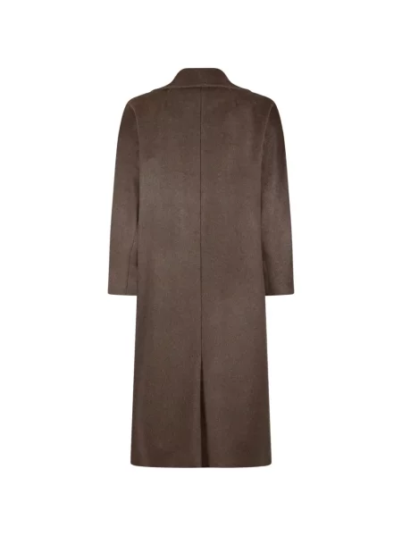 Cu centură palton Weekend Max Mara cu două rânduri de nasturi maro