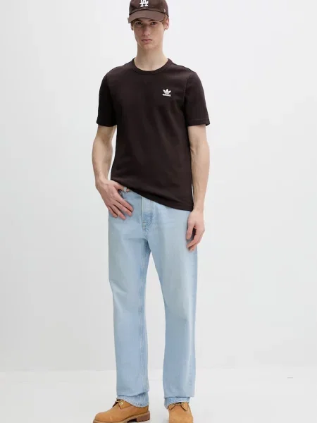 Adidas Majica Trefoil Essentials Waffle rjava