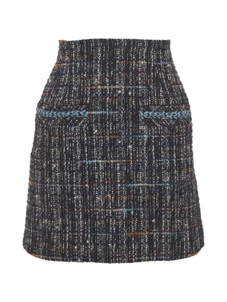 Fusta mini Sandro din tweed albastru