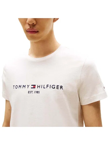 Tricou Tommy Hilfiger cu broderie bej