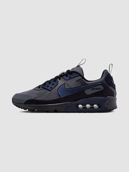 Кожаные повседневные кроссовки Nike Air Max 90 черные