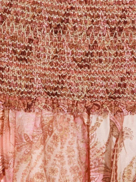 Fustă midi Zimmermann cu imagine cu model paisley până la genunchi roșu