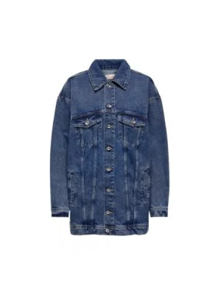 Kurtka jeansowa Only z długim rękawem niebieska