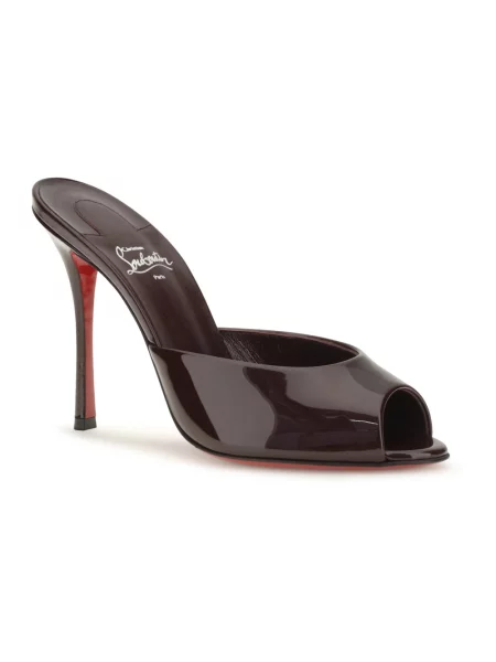 Klapki Christian Louboutin skórzane czarne
