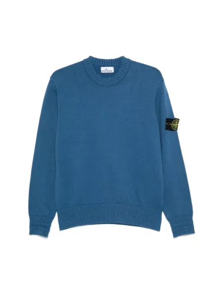 Dzianinowy sweter Stone Island z kamieniami niebieski