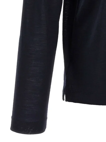 Tricou Zanone cu decolteu rotund lung albastru