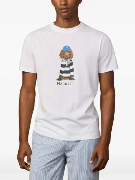 Tricou Hackett London cu imagine alb