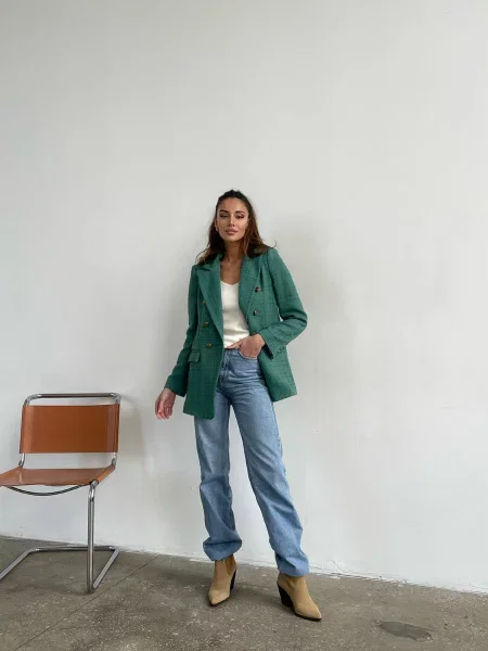 Блейзер Milirud бавовна/поліестер зелений