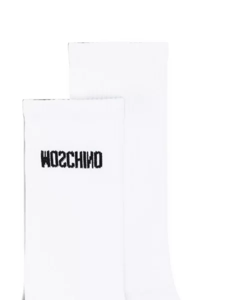 Κάλτσες Moschino με αυτόγραφο λευκό