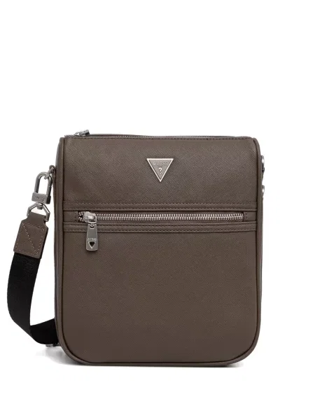 Geantă crossbody Guess cu autograf maro