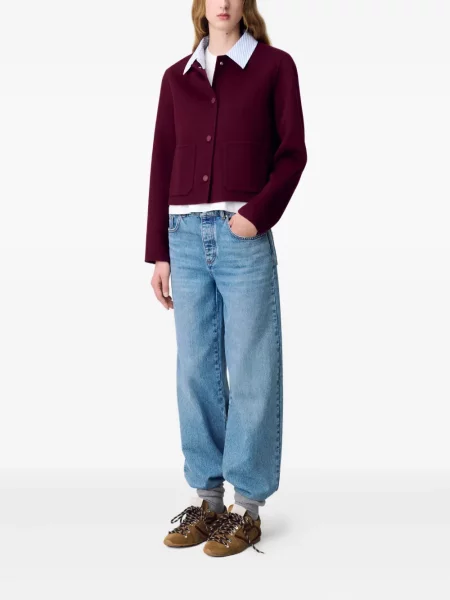 Geacă Claudie Pierlot de lână roșu