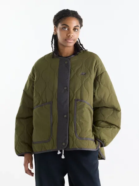 Бомбер New Balance Quilted Bomber зелений