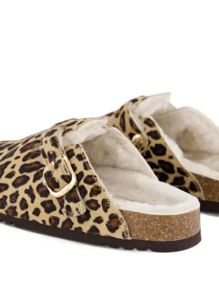 Papuci tip mules Scholl cu imagine cu model leopard