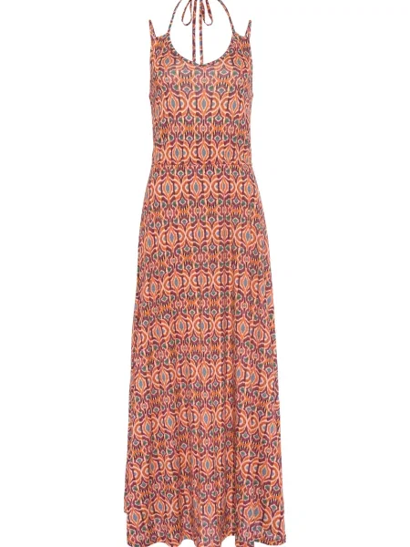 LASCANA Rochie de vară verde / portocaliu / roșu alb