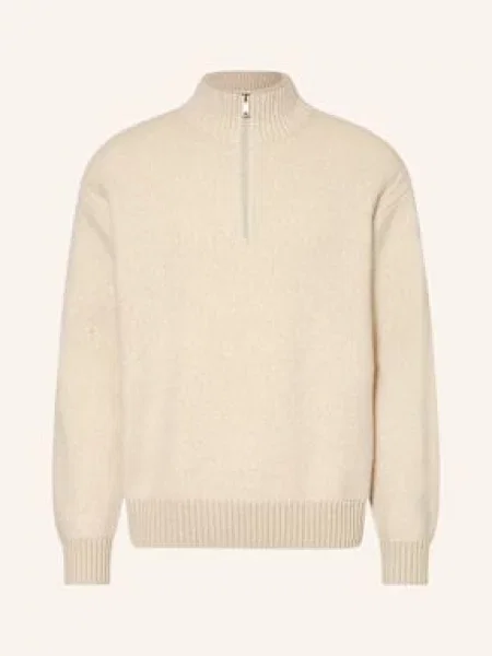 Boss Sweter Typu Troyer Kobear beige beżowy