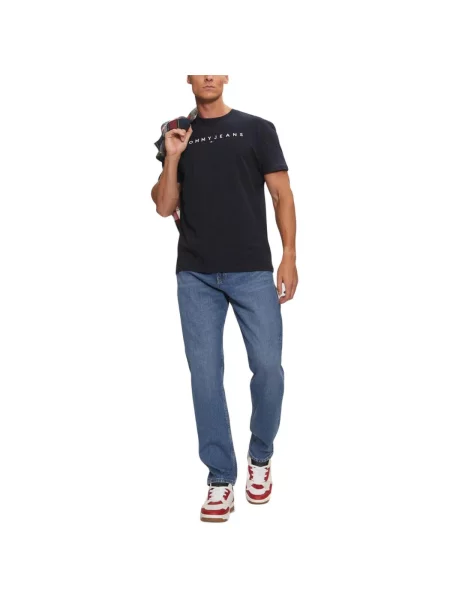 Tommy Jeans Tricou Linear Logo Bleumarin albastru