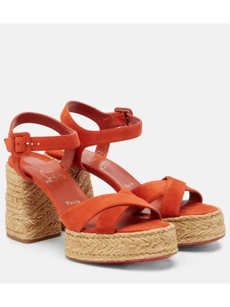 Sandale Christian Louboutin din piele de căprioară portocaliu