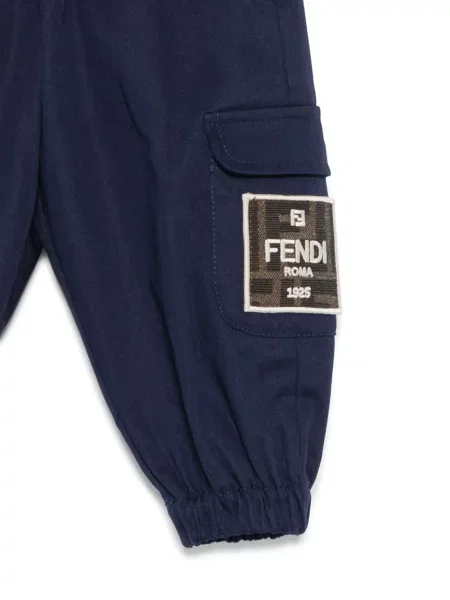 Spodnie cargo dziecięce Fendi niebieskie