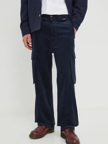 G-Star Raw spodnie sztruksowe granatowy proste
