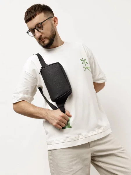 Поясная сумка Harvest из искусственной кожи черная