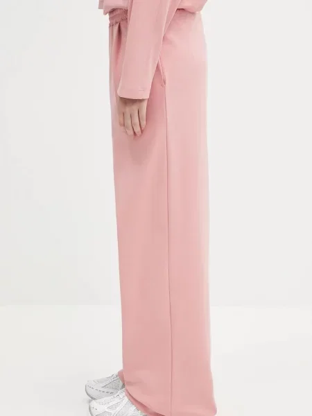 Плиссированные брюки Pangaia с принтом из джерси розовые