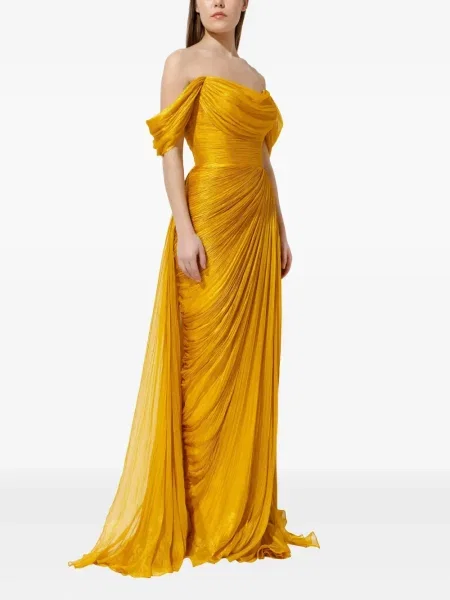 Plisuotas kostiumas suknele Iris Serban auksinė