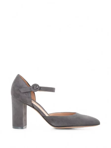 Pantofi cu toc Gianvito Rossi din piele de căprioară gri