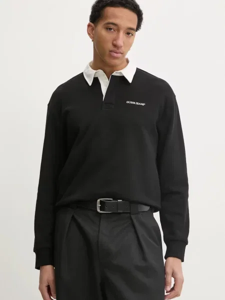 Bombažen pulover Guess Jeans črna