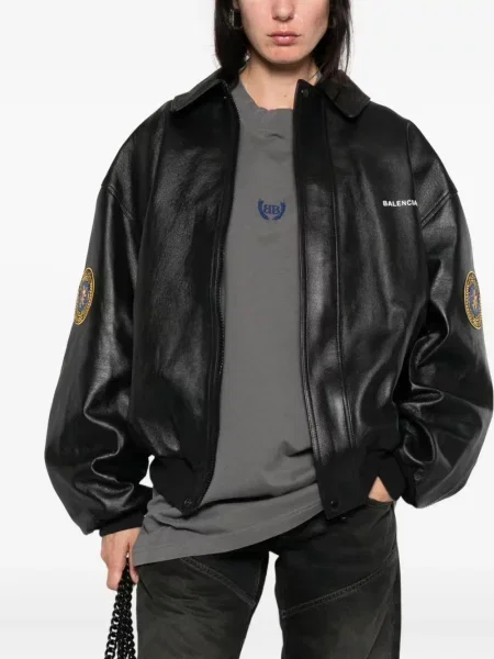 Tricou Balenciaga cu broderie gri
