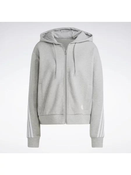Bluza z kapturem Adidas w paski szara