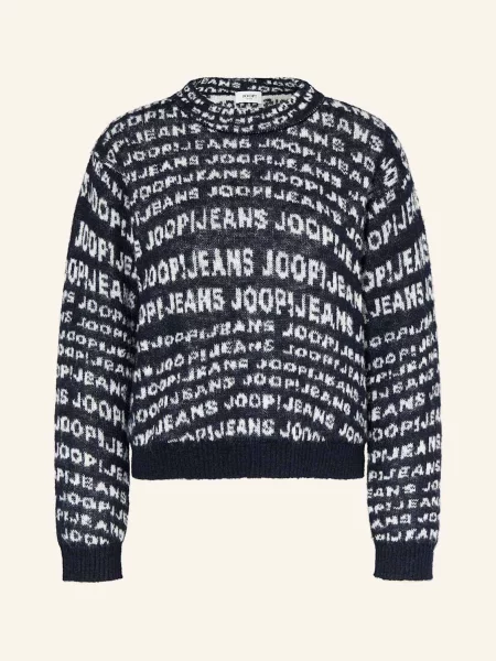Joop Jeans sweter z dzianiny Kalissa Kobiety niebieski|biały wzorzysty M biały