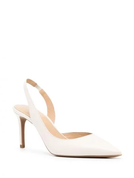 Pantofi cu toc Michael Michael Kors din piele slingback alb