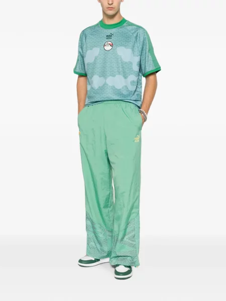 Pantaloni Puma alergare cu autograf verde
