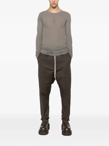 Pantaloni Rick Owens cu cordon maro