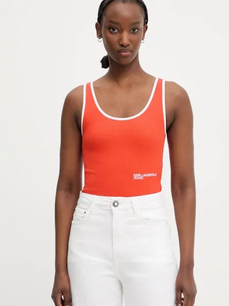 Top Karl Lagerfeld Jeans oranžový