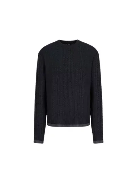Dzianinowy sweter Armani Exchange niebieski