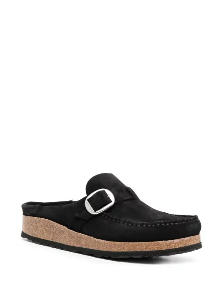 Papuci tip mules Birkenstock din piele de căprioară negru