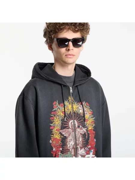 Φούτερ AllSaints Roque Zip Hoody Washed Black L μαύρο