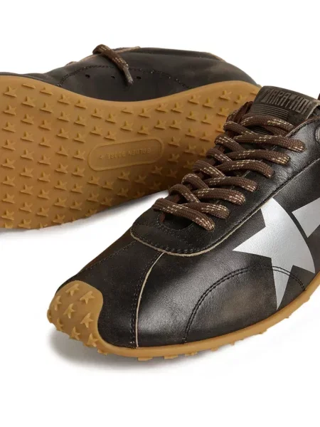 Sneakerși Golden Goose din piele cu imagine auriu