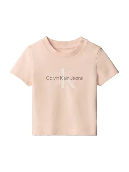 Calvin Klein Jeans Marškinėliai Monogram Rožinė Regular Fit smėlinė