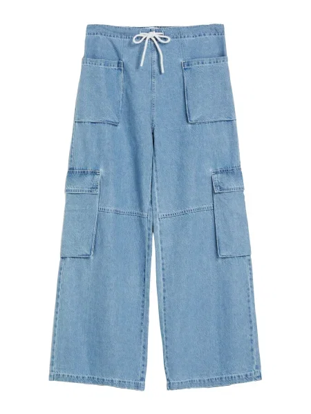 Bershka Pantaloni eleganți denim albastru