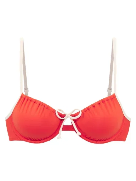 Copenhagen Studios Bikini zgornji del temno oranžna bela