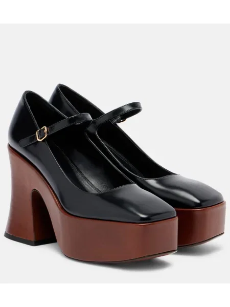 Pantofi cu toc Chloé din piele de lac negru