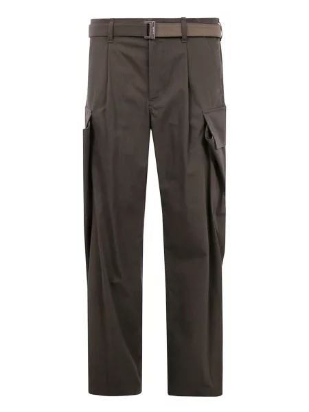 Pantaloni cargo Sacai plisate verde