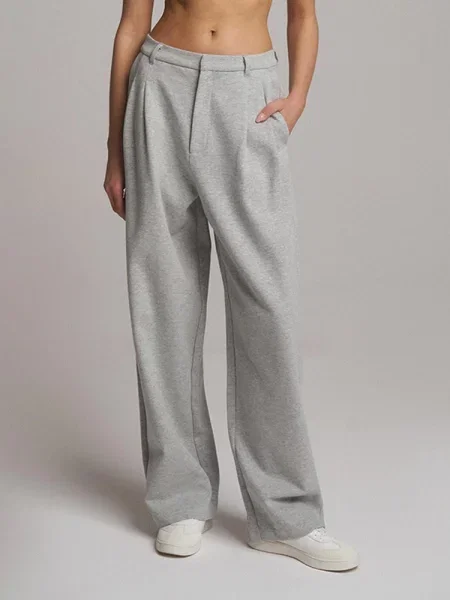 Штани палаццо DIVERSE бавовна/поліестер сірий