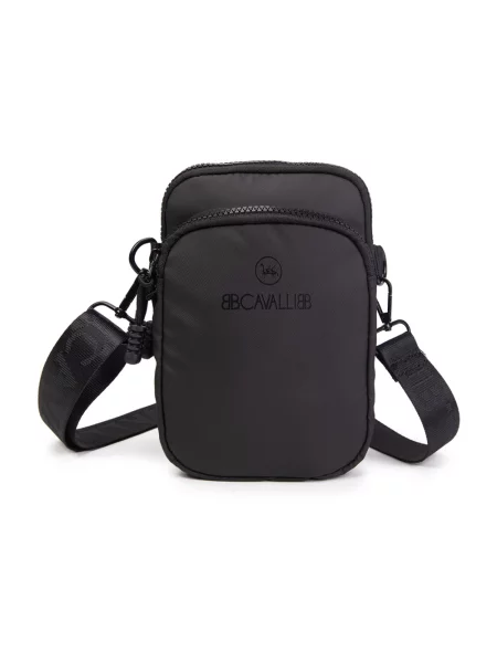 Torba crossbody Cavalli Class skórzana czarna