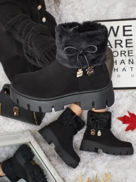 Botine Resti din piele negru